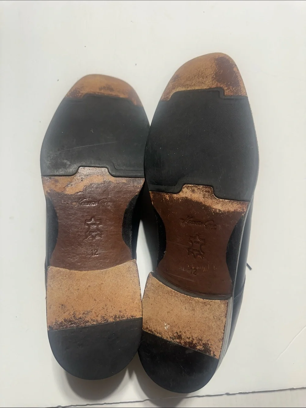 Kenneth Cole Black Leather Lace-Up Oxfords size 12 dress shoes